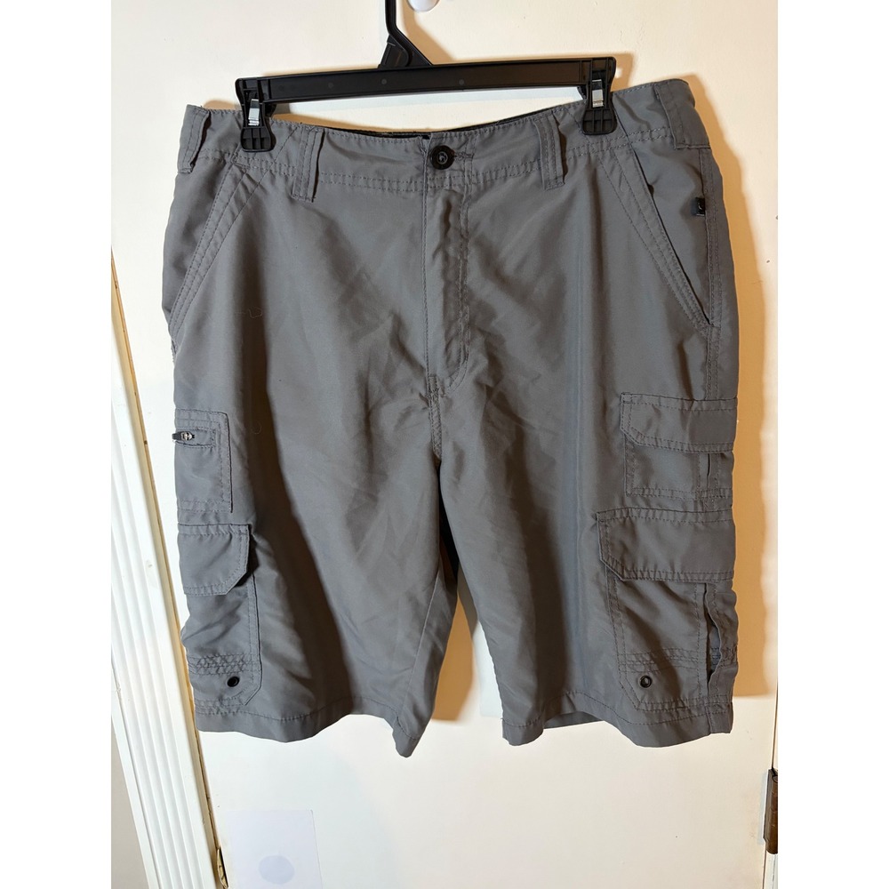Denali Mens Cargo Shorts Gray Size 32 Hiking Outdoor Performance Multi-Pocket
